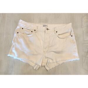 AGOLDE Women's White Cut Off Parker Shorts SZ 31 Denim